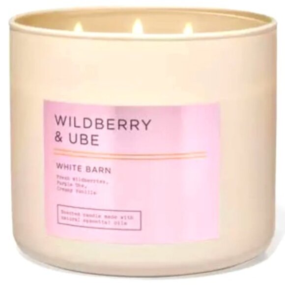 Bath and Body Works White Barn Wildberry and Ube 3 Wick Candle NWT - Picture 1 of 1